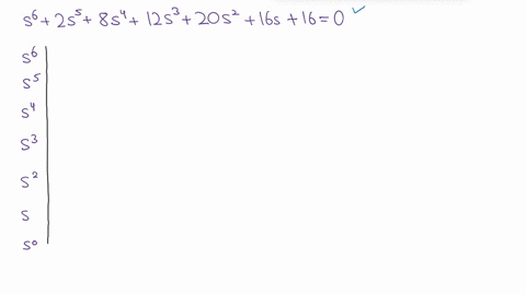 construct-routh-array-and-determine-stability-of-the-system-whose-characteristic-equation-is-6-2s5-8st-12s-20s2-16s16-0-also-determine-the-number-of-roots-lying-on-right-half-of-s-plane-left-49561