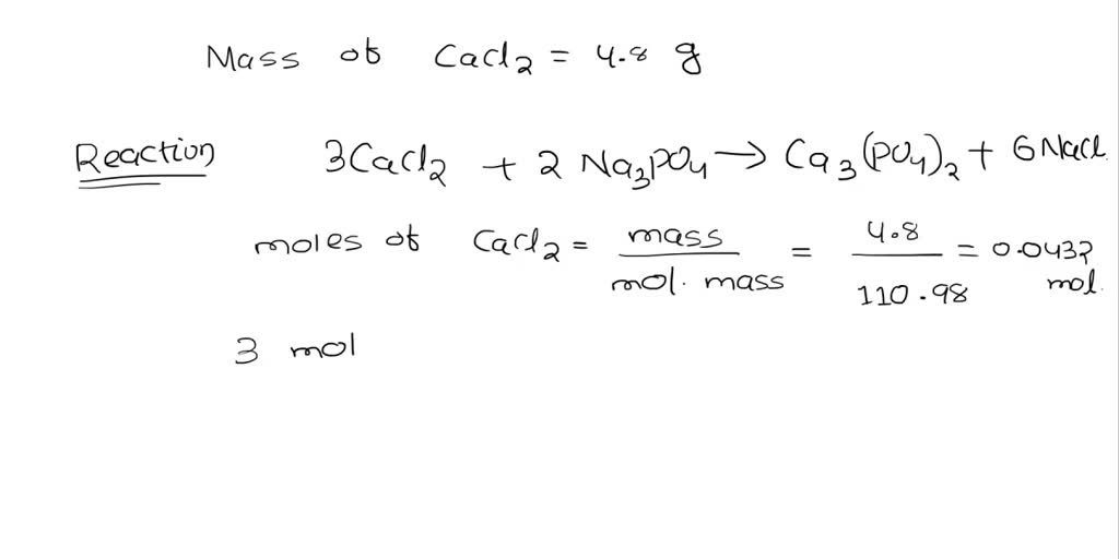 SOLVED A hard water solution contains 4.8 g of calcium chloride. How