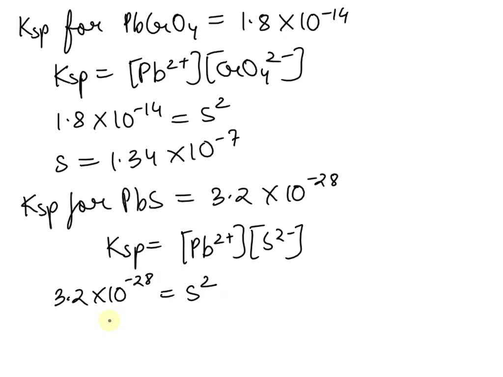 SOLVED A solution is made by equilibrating the two solids, lead