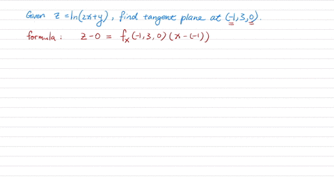 find-an-equation-of-the-tangent-plane-to-the-given-surface-at-the-given-point-z-ln2x-y-1-3-0