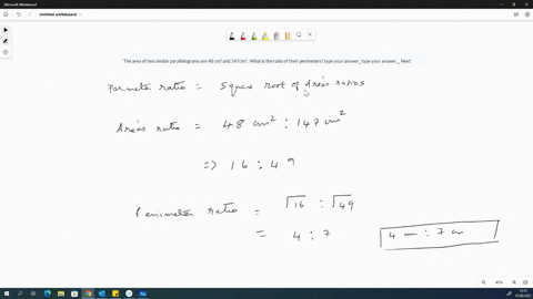 the-area-of-two-similar-parallelograms-are-48-cm-and-147cm-what-is-the-ratio-of-their-perimeters-type-your-answer_-type-your-answer__-next-83636