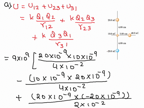 two-particles-with-charges-of-200-nc-and-200-nc-are-placed-at-the-points-with-coordinates-0-400-cm-and-0-400-cm-as-shown-in-figure-p2528-a-particle-with-charge-100-nc-is-located-at-the-origin-a-find-t