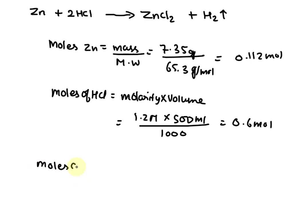SOLVED Zinc metal dissolves in hydrochloric acid to yield hydrogen gas