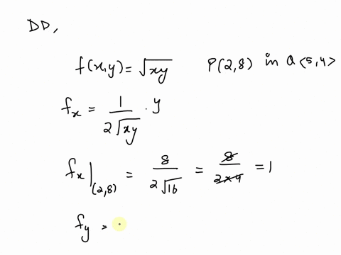 find-the-directional-derivative-of-fx-y-sqrtxy-at-p2-8-in-the-direction-of-q5-4-99738