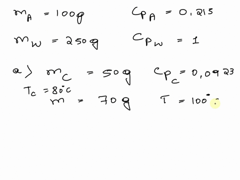 an-aluminum-calorimeter-with-a-mass-of-100-g-contains-250-g-of-water-the-calorimeter-and-water-are-in-thermal-equilibrium-at-100c-two-metallic-blocks-are-placed-into-the-water-one-is-a-500-g-piece-of