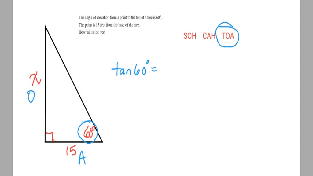 SOLVED: the angle of elevation, theta, from point a to the top of the ...