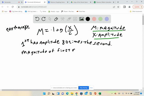 the-magnitude-m-of-an-earthquake-is-measured-using-the-formula-mlog-xc-where-x-is-the-measured-amplitude-of-a-seismic-wave-and-c-is-the-reference-amplitude-of-one-micron-two-earthquakes-are-20727