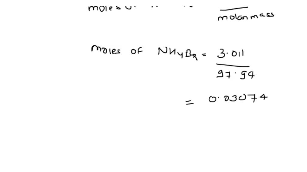SOLVED How many molecules of NH4Br are in 3.811 g of NH4Br?