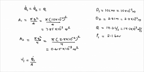water-at-20c-flows-through-the-elbow-in-figure-and-exits-to-the-atmospherethe-pipe-diameter-is-d110-cmwhile-d228-cmat-a-flow-rate-of-143-lsthe-pressure-p121-bar-gageneglecting-the-weight-of-65545