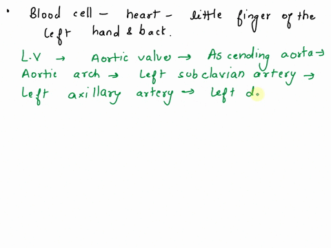 trace-a-blood-cell-from-the-heart-to-the-little-finger-of-the-left-hand-and-back-to-the-heart-left-ventricle-capillaries-of-the-finger-56386