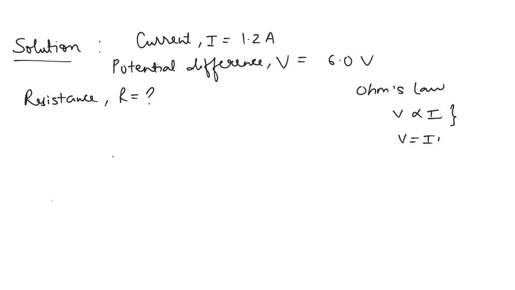 SOLVED An electric bulb draws 1.2 A current at 6.0 V. Find the