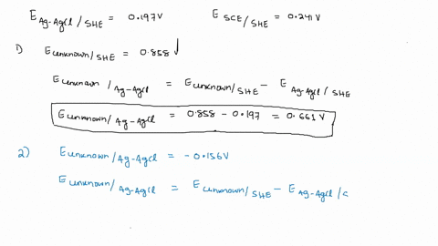 convert-each-of-the-potentials-the-silver-silver-chloride-and-calomel-reference-electrodes-are-saturated-with-kcl-resulting-in-cell-potentials-of-0197-v-and-0241-v-with-respect-to-the-standa-29626