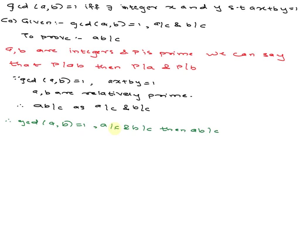 SOLVED: Theorem: Let A And B Be Integers (not Both Zero). Then Gcd(a,6 ...