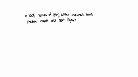 in-2001-a-researcher-selected-a-sample-of-young-women-who-developed-anorexia-nervosa-that-year-she-tracked-the-sample-over-the-next-15-years-by-2016-the-researcher-can-expect-that-about-____-73527