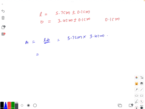 the-length-and-breadth-of-a-rectangular-sheet-are-measured-to-be-57-cm-and-34-cm-respectively-by-an-ordinary-scale-reading-up-to-01-cm-find-the-percentage-error-in-the-area-of-the-sheet-63793