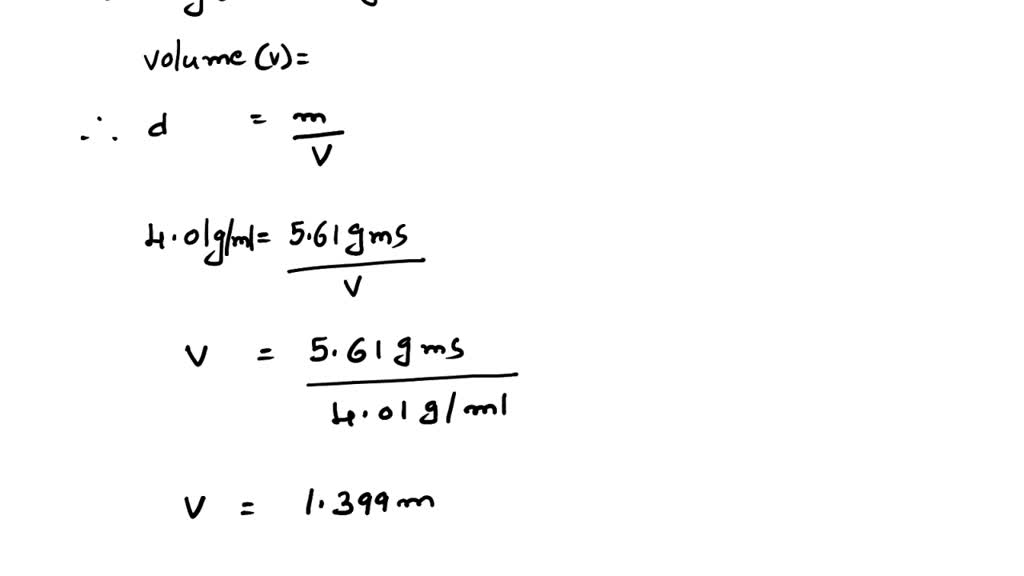 Calculate the mass of a liquid with a density of 2.5 g/mL and a volume