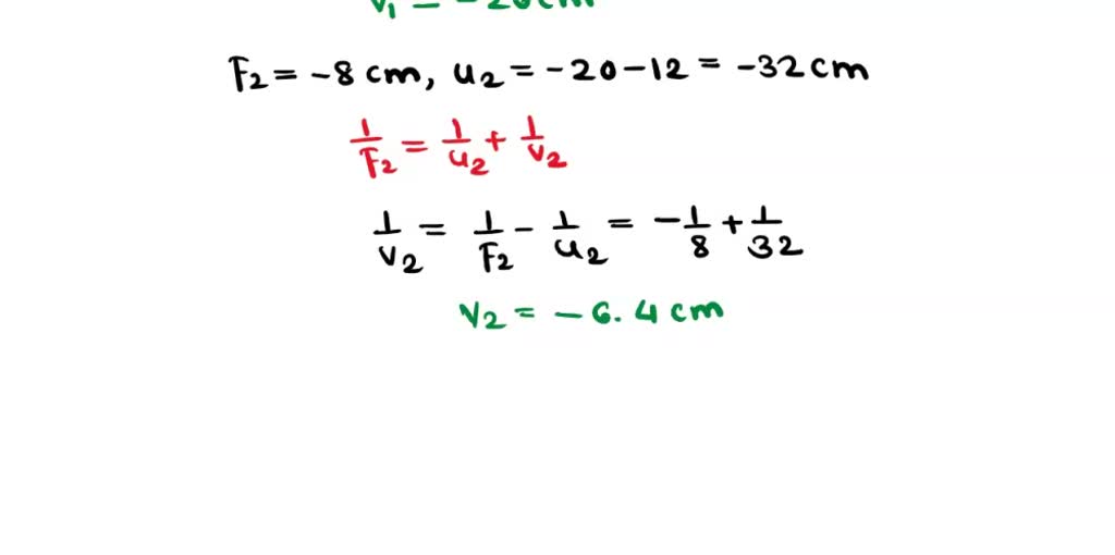 SOLVED: For the combination of two lenses shown in Figure P 19.40, find ...