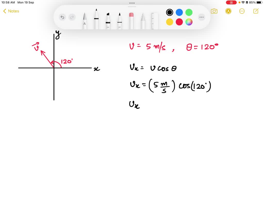 SOLVED: What are the x and y components of a velocity of 44 mph at an ...