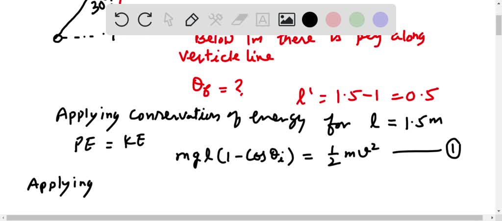 SOLVED: 1) A pendulum which is shown in the figure below is released ...