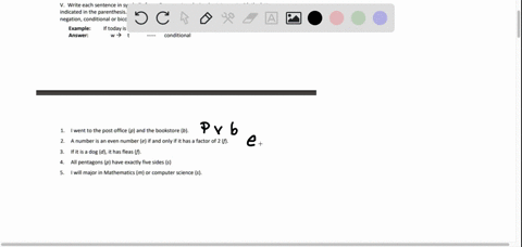 write-each-sentence-in-symbolic-form-represent-each-simple-statement-with-the-letter-indicated-in-the-parenthesis-identify-also-whether-the-sentence-is-conjunction-disjunction-negation-condi-51344