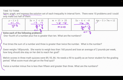 time-to-think-solve-graph-and-express-ihe-solution-set-of-each-inequality-in-interval-form-1y-12-3x-7-15-m-15-25-5x-6-8-5-2-210-x-6-6x-3-15-2x-7-4m-5-7m-12-572-5-3-9-6-2-3x-2-12-10-8-ap-6-20-37012