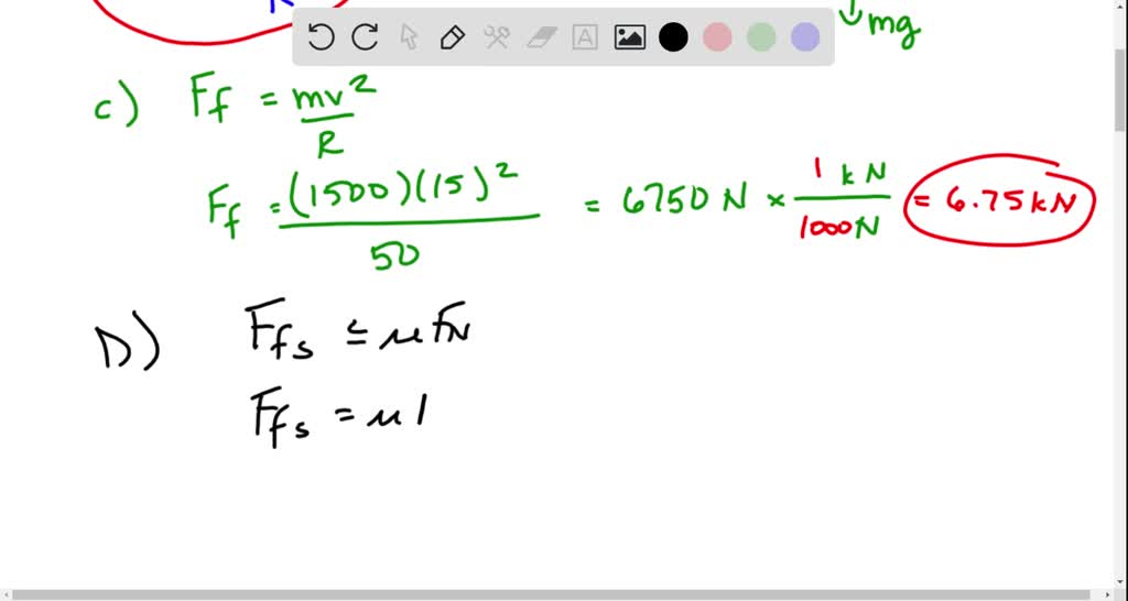 SOLVED: A car of mass m drives through an unbanked curve at a constant ...