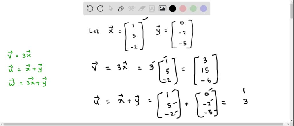 SOLVED:point) Find two vectors V1 and whose sum IS (-3,-5,0) , where V1 ...