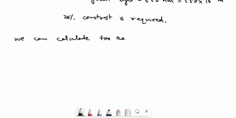 2b-calculate-the-minimum-resolvable-separation-between-two-pixels-on-a-screen-which-is-placed-7cm-from-the-eye-and-using-the-criterion-that-at-least-20-contrast-is-required-to-resolve-two-pi-14213