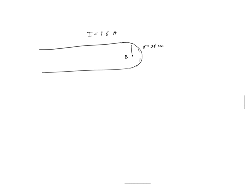 a-thin-conducting-wire-is-bent-into-the-shape-shown-in-the-figure_-the-circular-portion-of-the-wire-has-radius-340-cm-the-wire-is-in-the-plane-of-the-screen-and-carries-a-current-160-a-what-11473