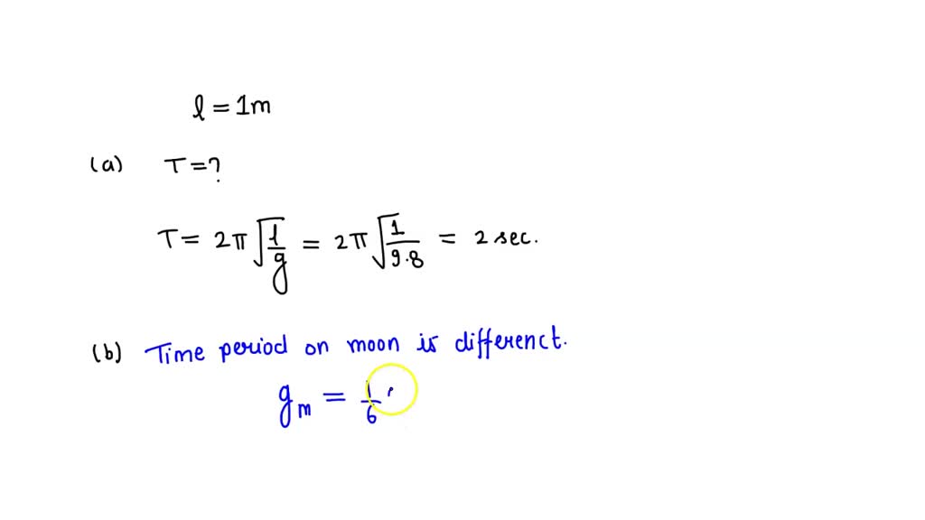 SOLVED A simple pendulum is 1m long. If used on the earth, what would