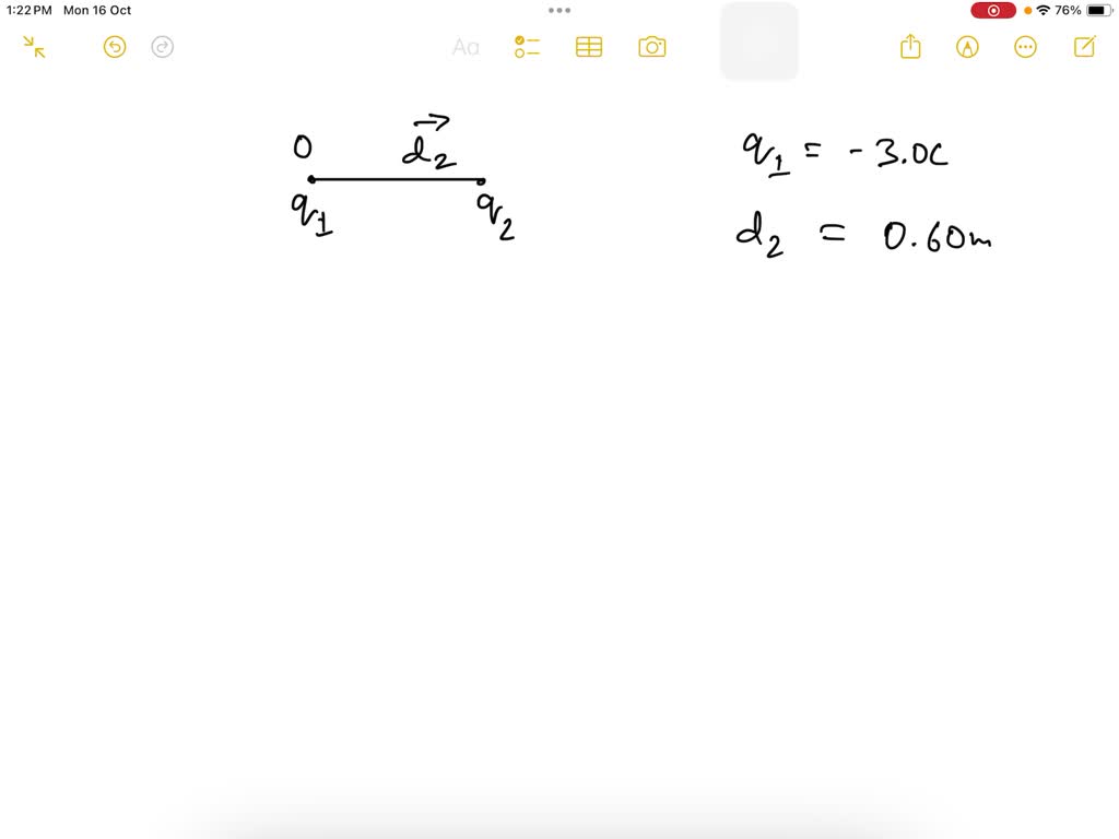 SOLVED A 3.0 C charge and a +2.0 C charge are placed 0.60 m apart. What is the magnitude of