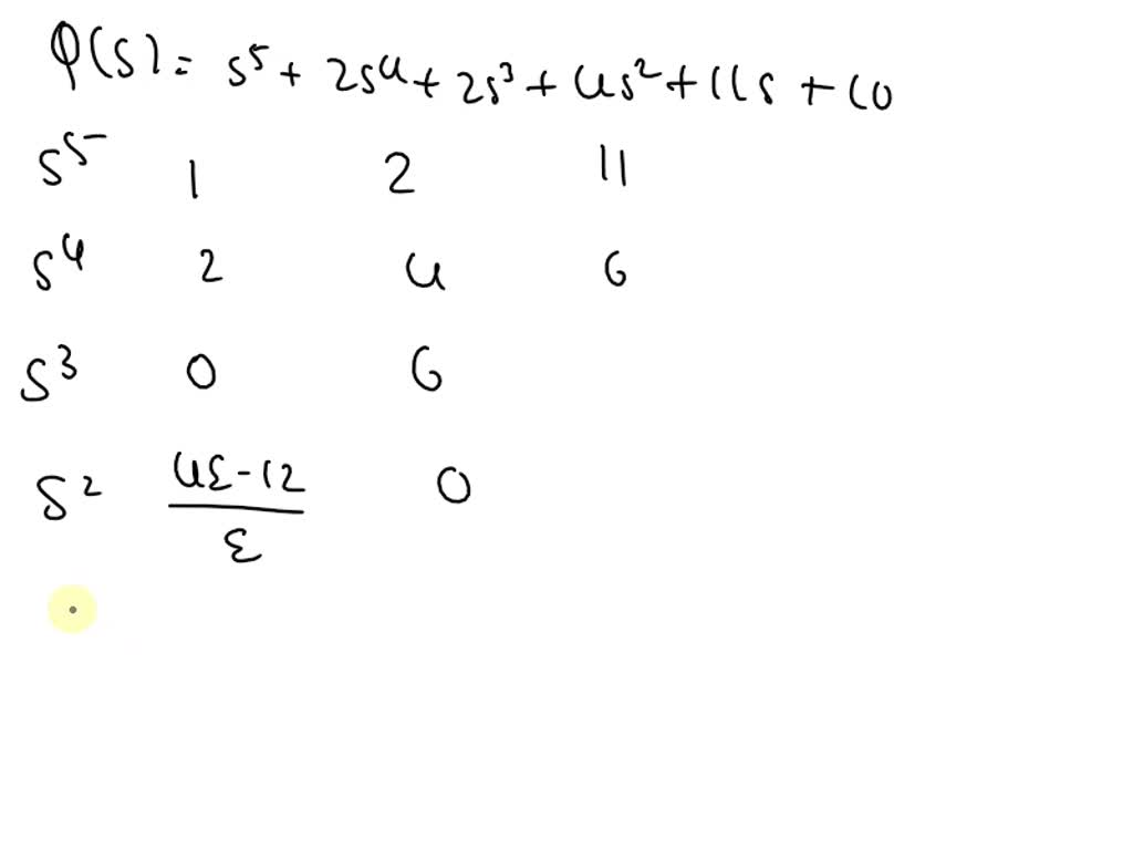 SOLVED: Q4) Using Routh-Hurwitz Stability Criterion Find the Routh ...