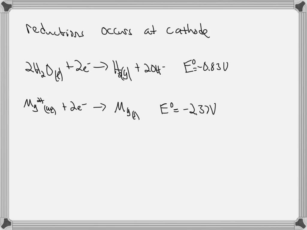 SOLVED In the electrolysis of aqueous magnesium iodide, there are two