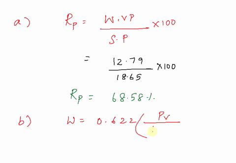 a-mixture-of-dry-air-and-water-vapor-is-at-dry-bulb-temperature-of-21-c-under-atmospheric-pressure-of-736mmhg-the-water-vapor-pressure-1279-mmhg-calculate-1-the-relative-humidity-if-the-satu-56187