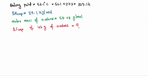 Question 29 of 33 The normal boiling point of acetone is...