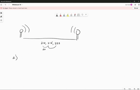 short-wave-radio-antennas-a-and-b-are-connected-to-the-same-transmitter-and-emit-coherent-waves-in-phase-and-with-the-same-frequency-f-you-must-determine-the-value-of-f-and-the-placement-of-19082