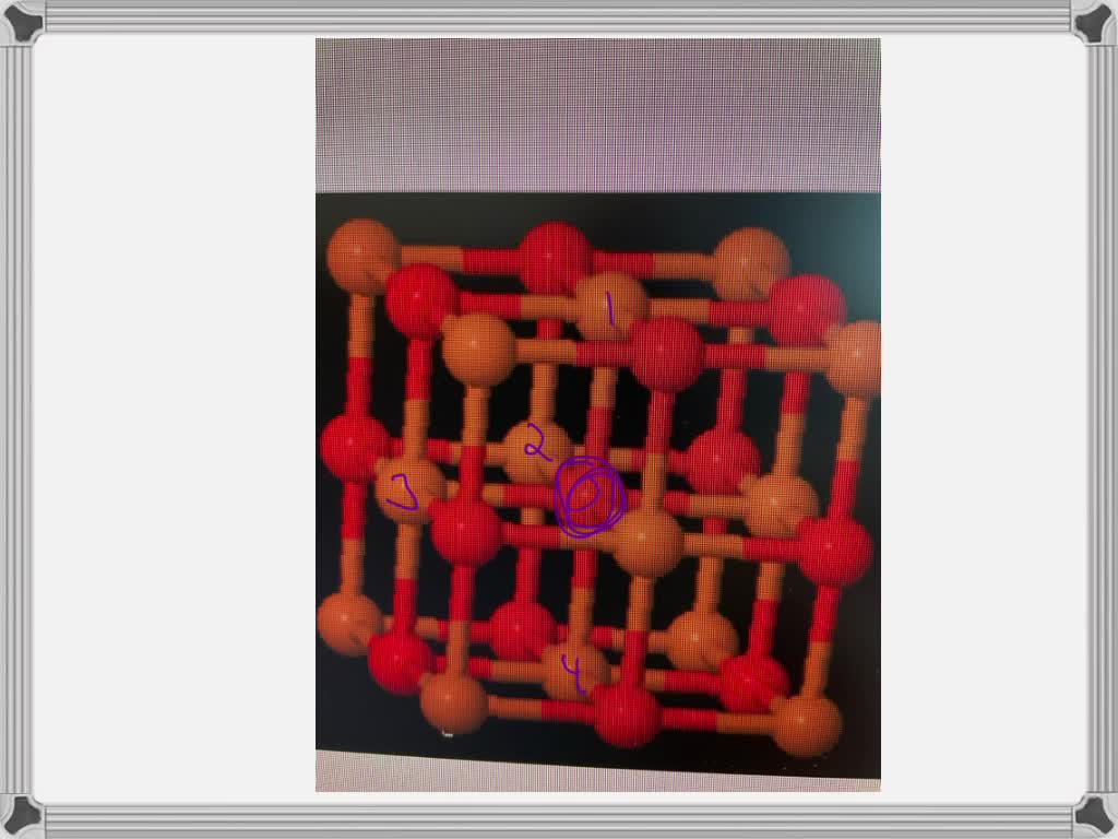 A oxide of iron crystallizes in a cubic unit cell with an iron atom on ...