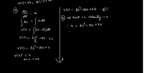 a-particle-moves-along-the-x-axis-so-that-its-acceleration-at-any-time-t-is-given-by-at-6t-_-18-at-time-t-0the-velocity-of-the-particle-is-10-24and-at-time-t-its-position-is-x1-20-a-write-an-17164