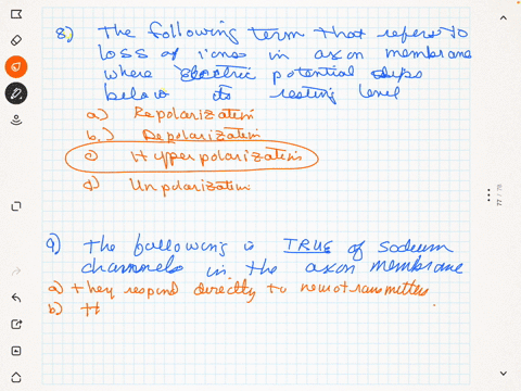 6-the-following-term-refers-to-loss-of-ions-in-an-axon-membrane-where-electric-potential-dips-below-its-resting-level-a-repolarization-b-depolarization-c-hyperpolarization-d-unpolarization-7-the-follo