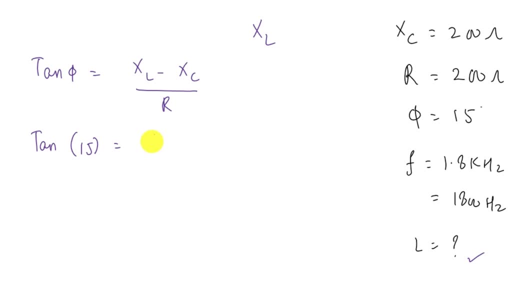 SOLVED The phase angle of an LRC series circuit at a frequency of 1.8