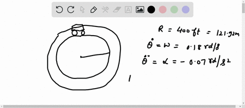 the-car-travels-along-the-circular-curve-having-radius-r-400-ft-at-the-instant-shown_-its-angular-rate-of-rotation-is-0-018-rads-which-is-decreasing-at-the-rate-007-rads-determine-the-radial-09507