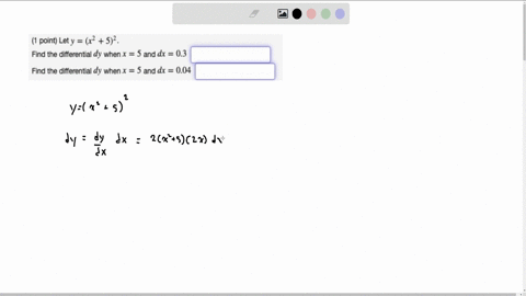 point-let-y-x2-52-find-the-differential-dy-when-x-5-and-dx-03-find-the-differential-dy-when-x-5-and-dx-004-23891