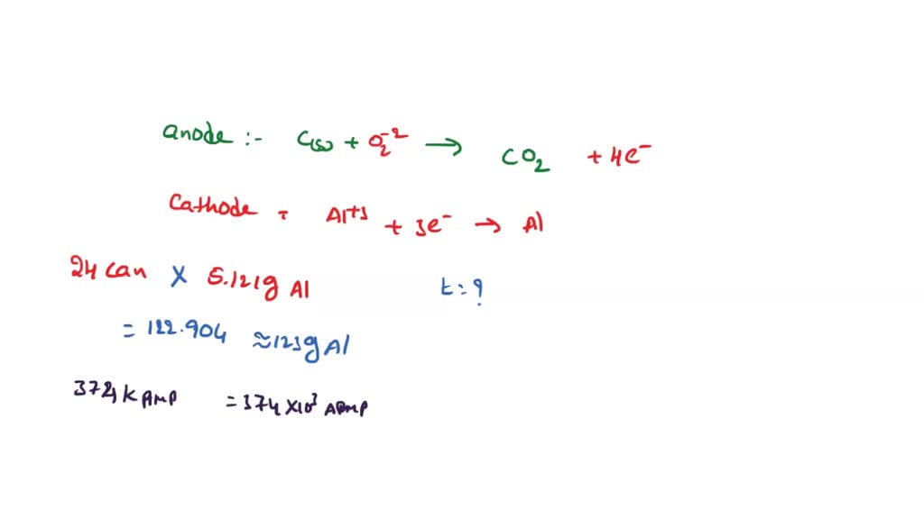 SOLVED: An industrial electrolytic process for producing aluminum uses ...