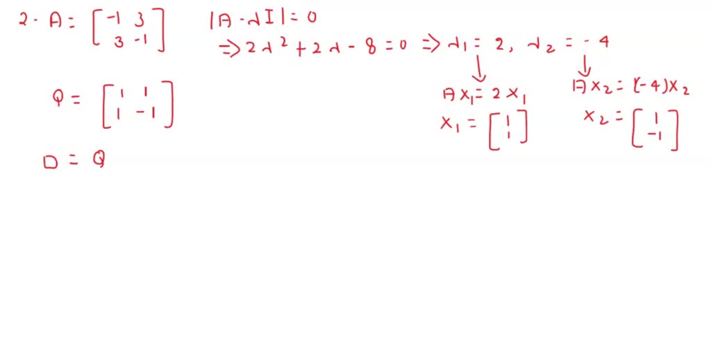 SOLVED Exercises 5.4 Orthogonally diagonalize the matrices in