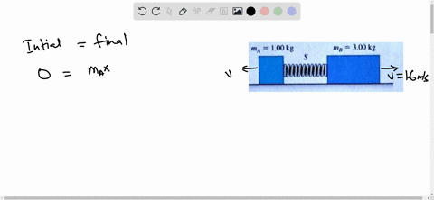 block-a-in-the-figure-figure-1-has-mass-100-kb-and-block-b-has-mass-300-kg-the-blocks-are-forced-together-compressing-a-spring-between-them-then-the-system-is-released-from-rest-on-a-level-f-43318