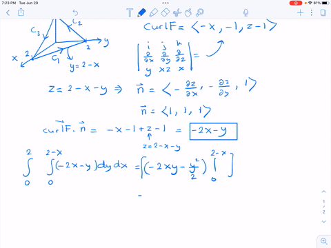 consider-the-vector-field-fyixzjxk-let-s-be-the-trianglular-region-cut-from-the-plane-xyz2-by-the-first-octant-and-c-is-its-boundary-which-is-oriented-counterclockwise-viewed-from-above-in-this-ques-3