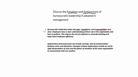 discuss-the-functions-and-dysfunctions-of-bureaucratic-leadership-if-adopted-in-management