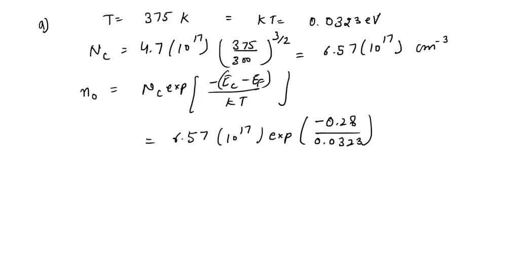 SOLVED: Calculate the intrinsic carrier density in GaAs at T=400K and T ...