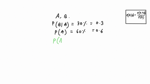 the-conditional-probability-of-b-given-that-a-has-occurred-is-30-if-the-probability-that-a-occurs-is-60-then-the-probability-of-a-and-b-occur-is-a-90-b-30-c-50-d-18-e-none-of-these-73226