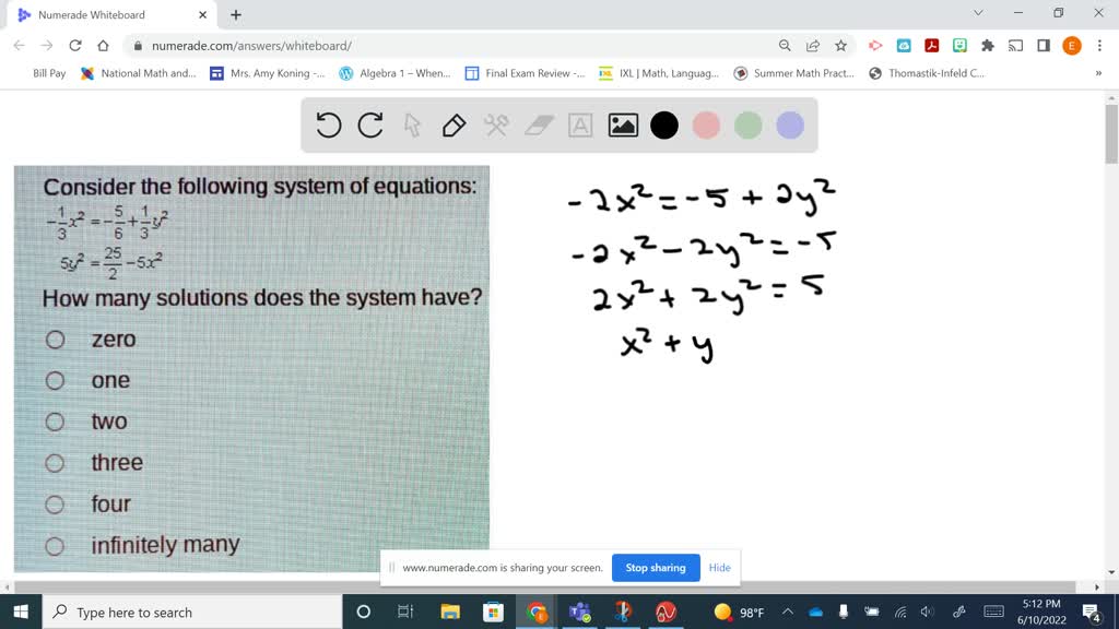 Solved Consider The Following System Of Equations 1 3x 2 5 6 1